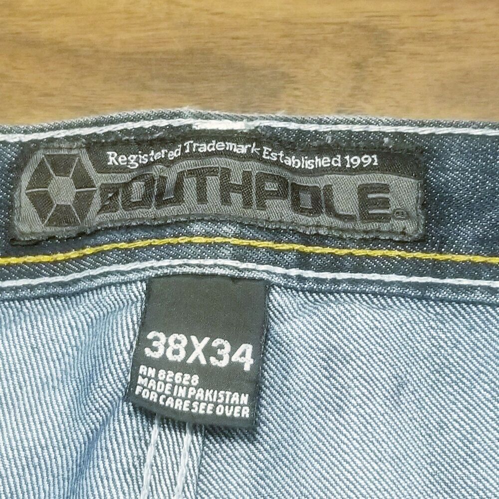 Southpole Jeans Men's Size 38x34 Dark Wash Baggy Y2K Hip Hop 90's Skater (37x33) - Picture 6 of 6